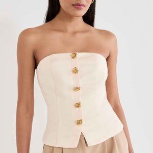 endless rose Strapless Button Accent Corset